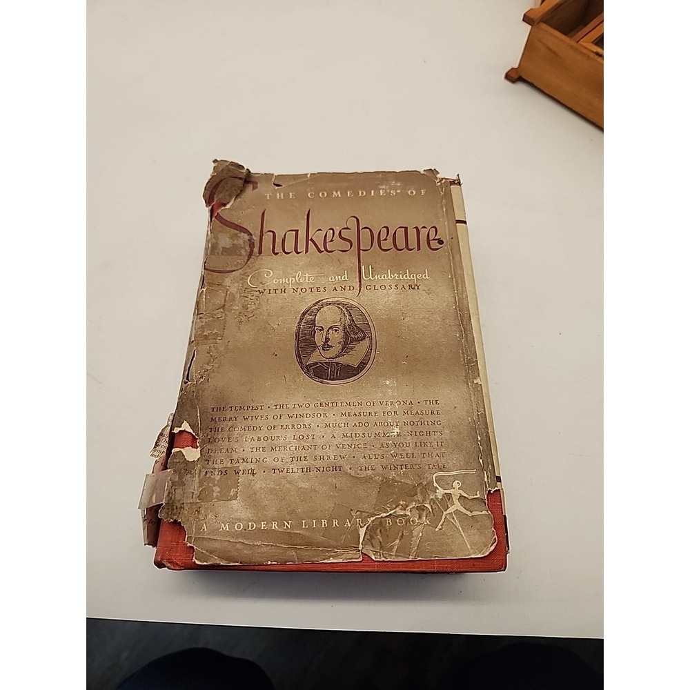 The Comedies of Shakespeare 1943 Complete And Unabridged Dust Jacket Rough